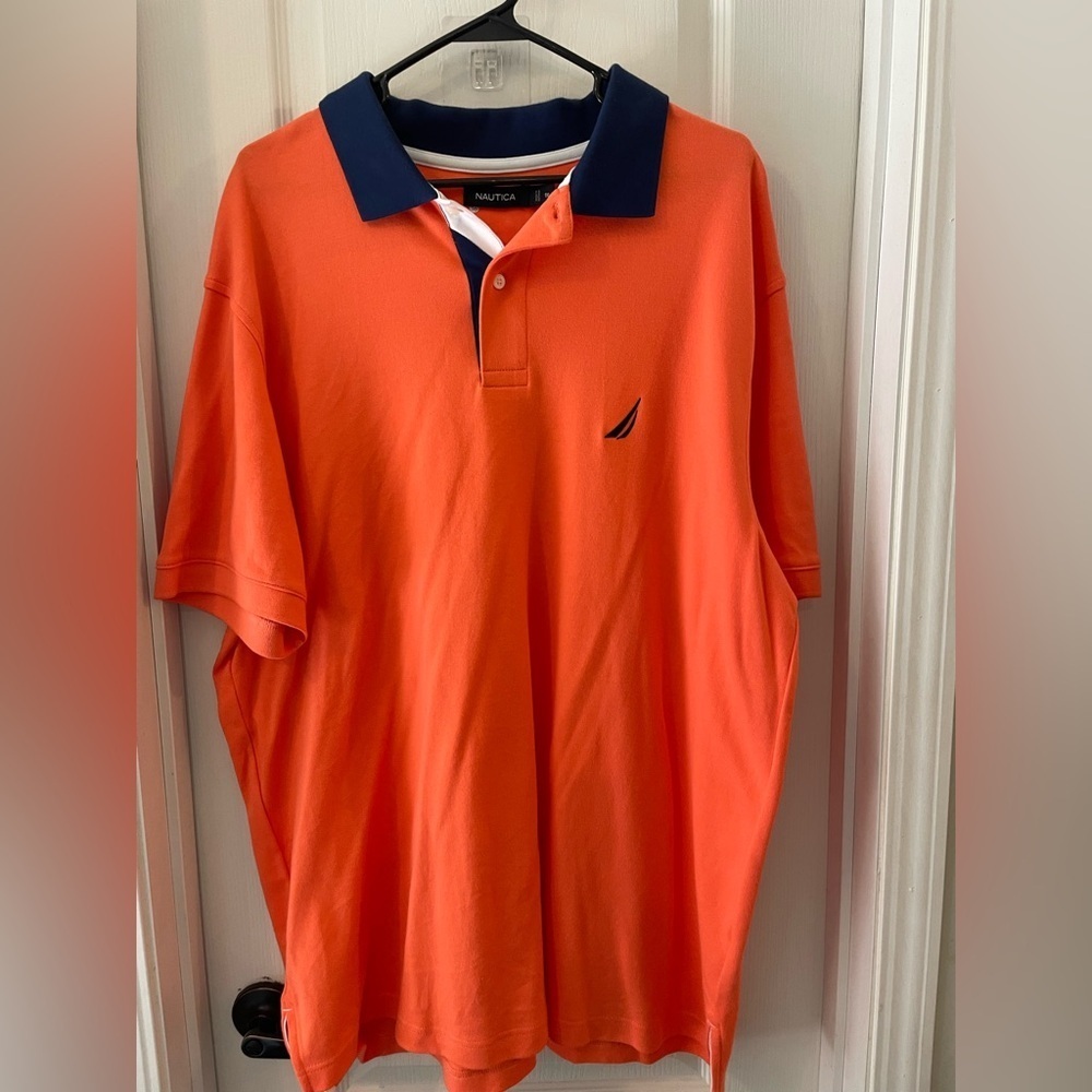 Nautica Orange Polo Shirt Vibrant Casual Style NWOT